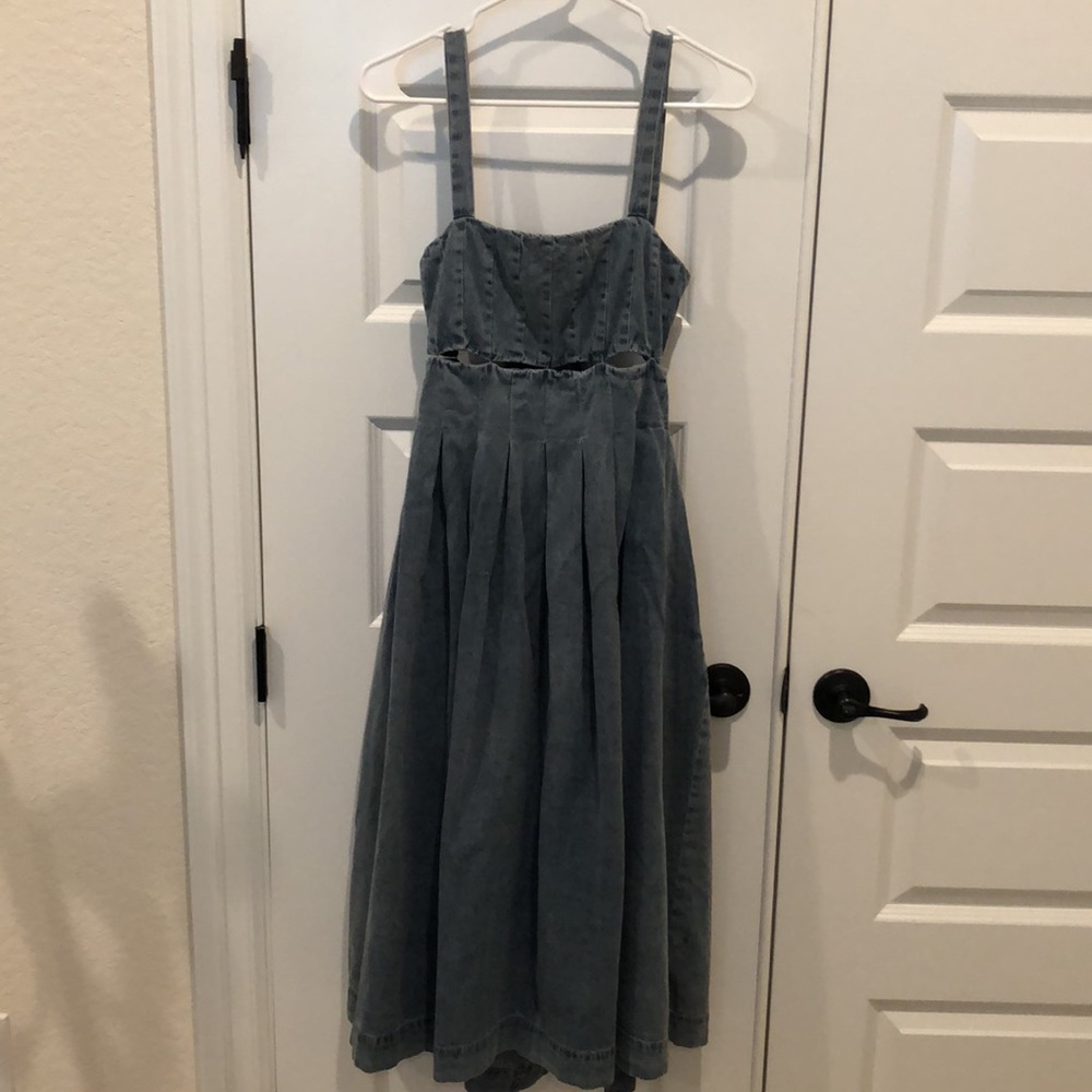 NWT EN SAISON DENIM MIDI DRESS XS